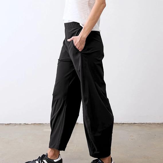 Women's Flowy Barrel Leg Pants Lightweight Travel Casual