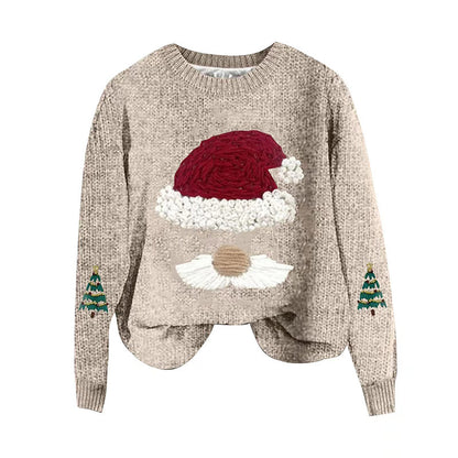 Christmas Sweater Women Loose Knit Holiday Pullover Top