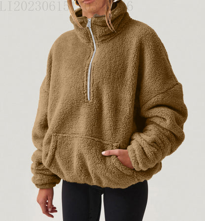 Women's Oversized Sherpa Quarter Zip Pullover
