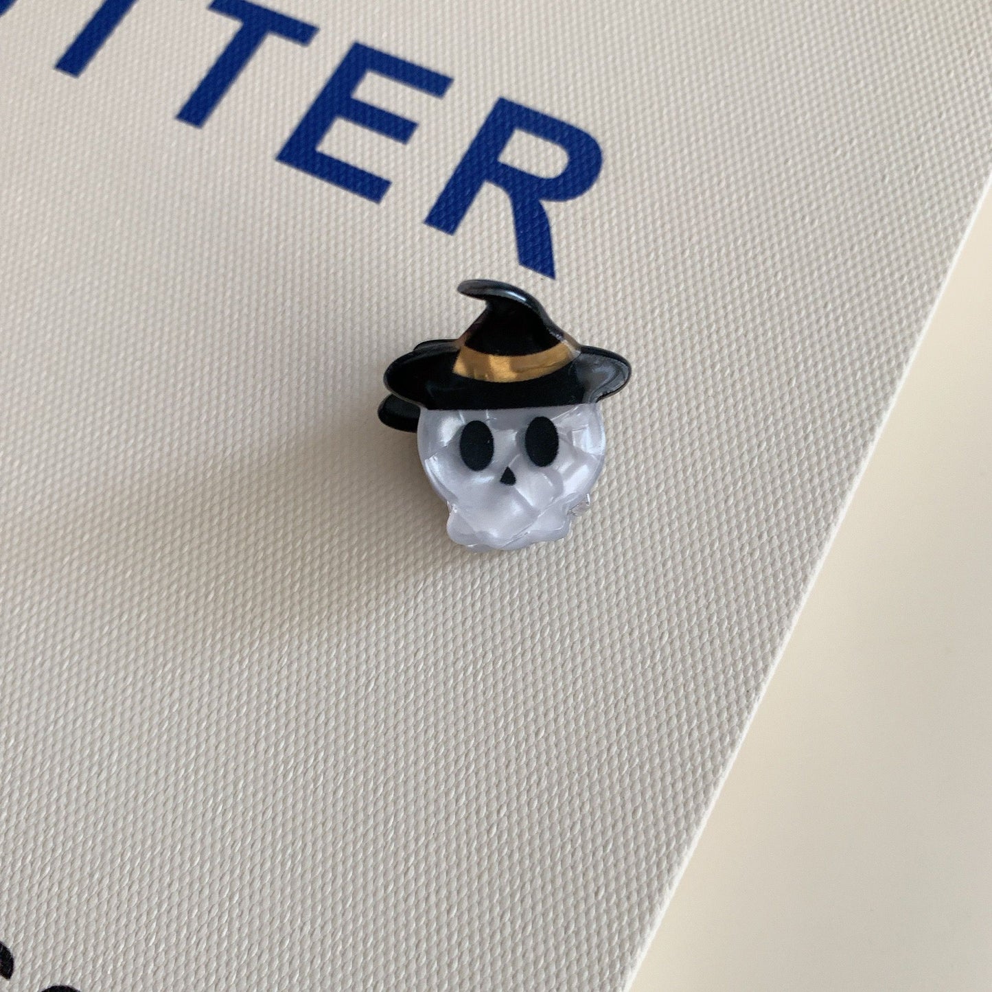 Halloween Ghost Pumpkin Bat Acrylic Mini Claw Clip