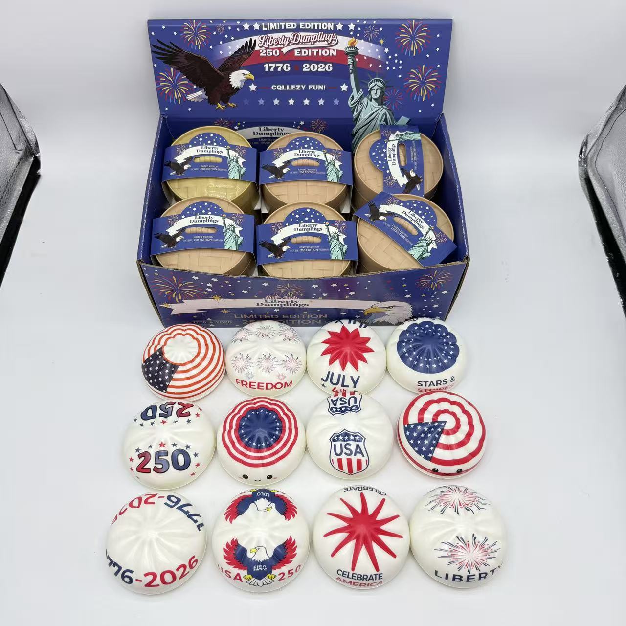 4th of July Dumpling Shape Squishy Foam Stress Relief Toy Set