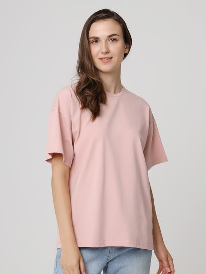 Solid Cotton T Shirt Loose Fit Crewneck Casual Top