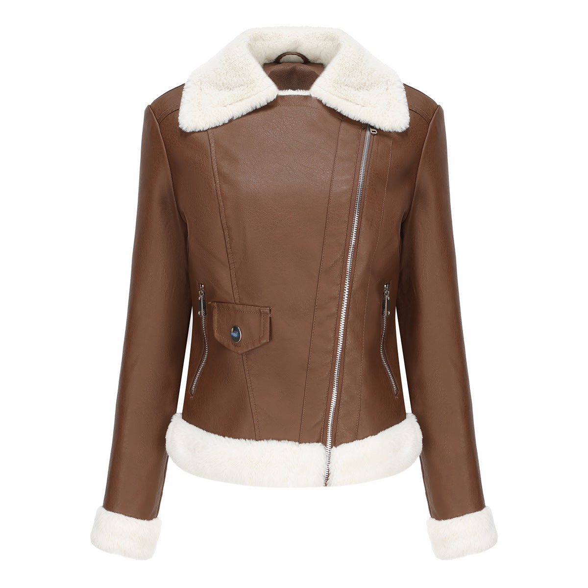 Women's Sherpa Faux Leather Aviator Jacket