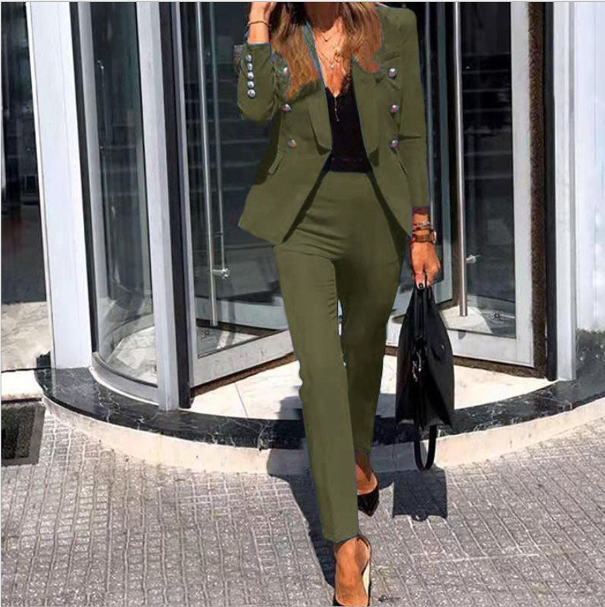 Women's 2 Piece Blazer Pants Set Business Casual Suit