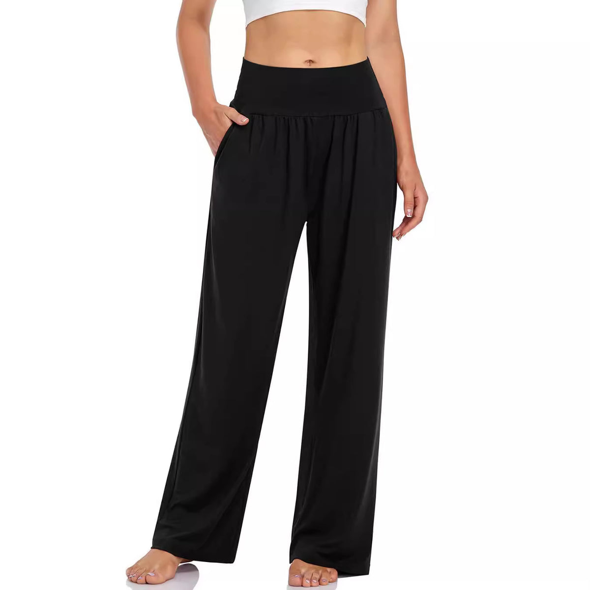 Women's High Waisted Wide Leg Yoga Pants with Pockets