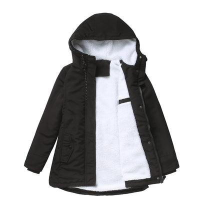 Women's Sherpa Lined Hooded Parka Winter Coat