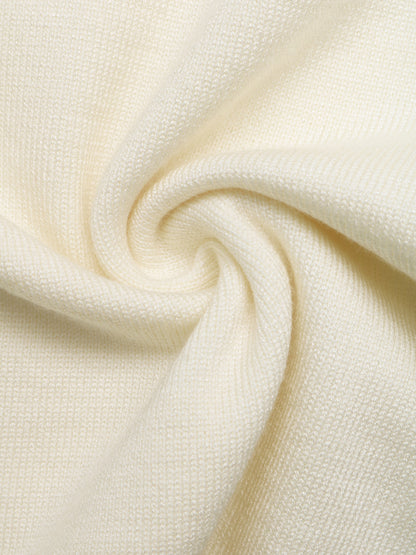 Ruffle Trim V Neck Sweater Pearl Button Pullover
