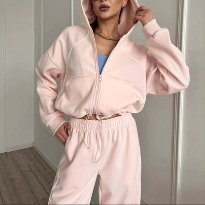 Women's 2 Piece Zip Hoodie Joggers Lounge Set