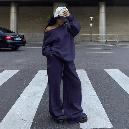 Women's Oversized 2 Piece Sweatsuit Lounge Set