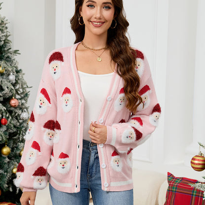 Women’s Santa Claus Knit Cardigan Christmas Sweater