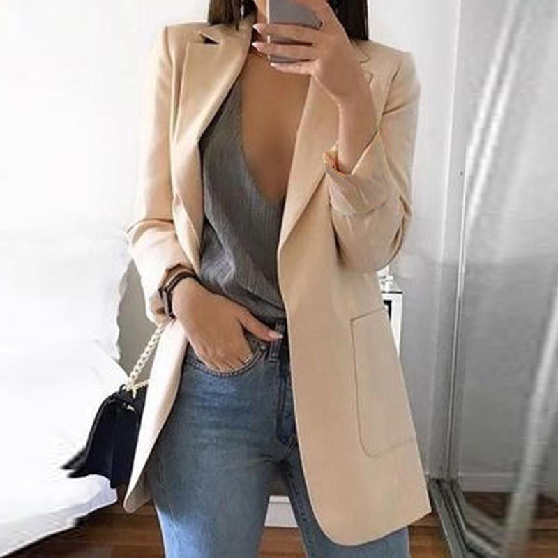 Womens Casual Blazer Long Sleeve Open Front Jacket