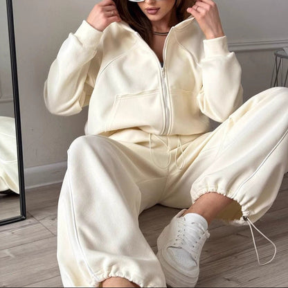 Women's 2 Piece Zip Hoodie Joggers Lounge Set