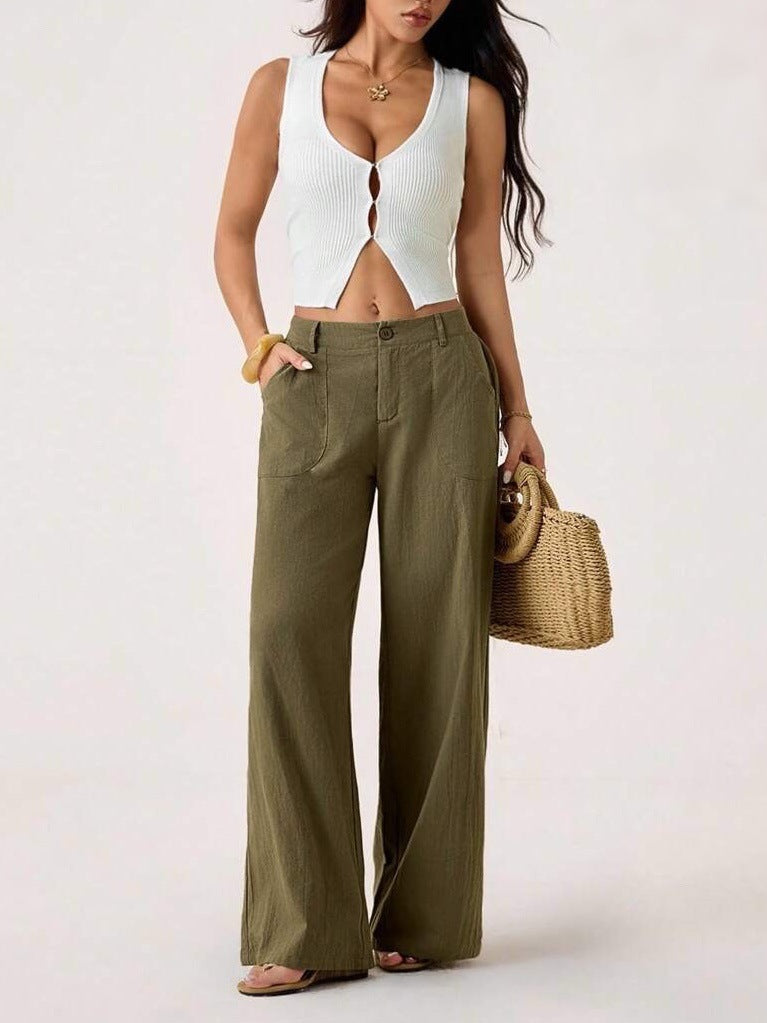 Women's Wide Leg Pants Casual Loose Fit with Pockets