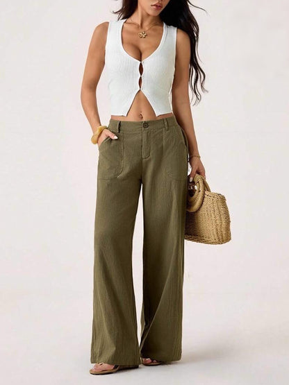 Women's Wide Leg Pants Casual Loose Fit with Pockets