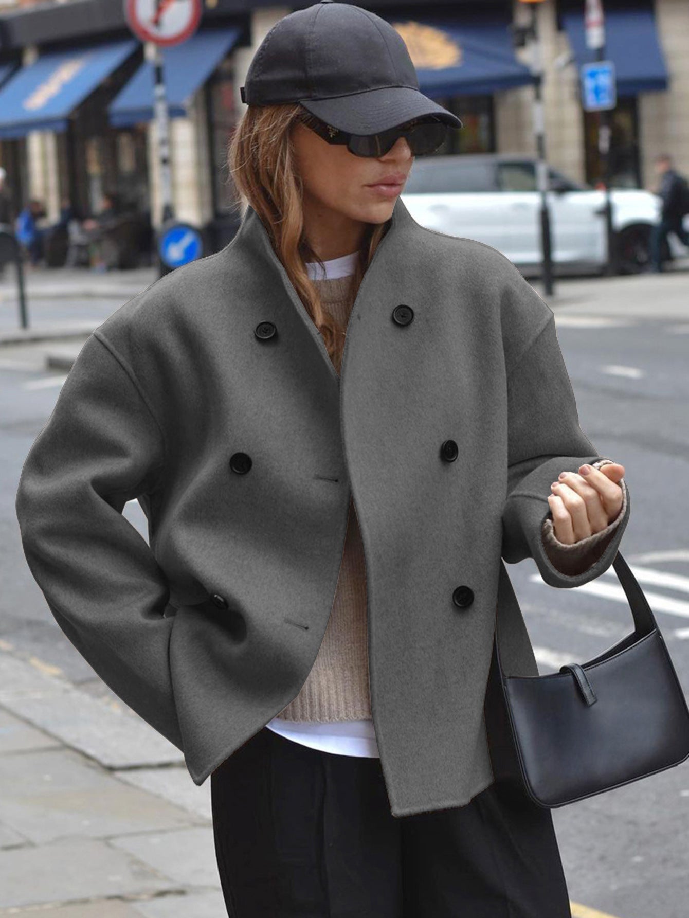 Women's Oversized Double Breasted Wool Cashmere Coat