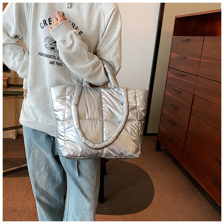 Light Down Cotton Padded Shoulder Padding Tote Bag