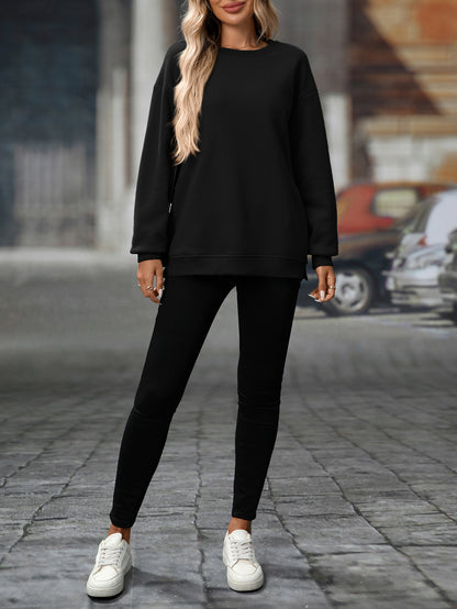 Trendy Y2K Fleece Pullover Sweatshirt – Fall/Winter Casual Top