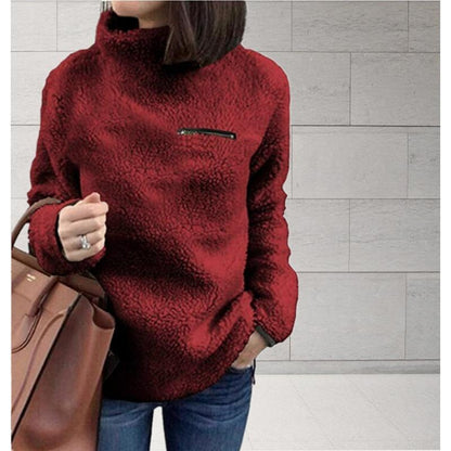 Women's Sherpa Fleece Quarter Zip Pullover Winter Top
