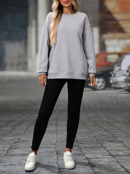 Trendy Y2K Fleece Pullover Sweatshirt – Fall/Winter Casual Top