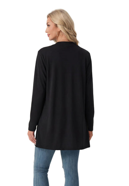 Women's Open Front Knit Cardigan with Pockets Long Sleeve