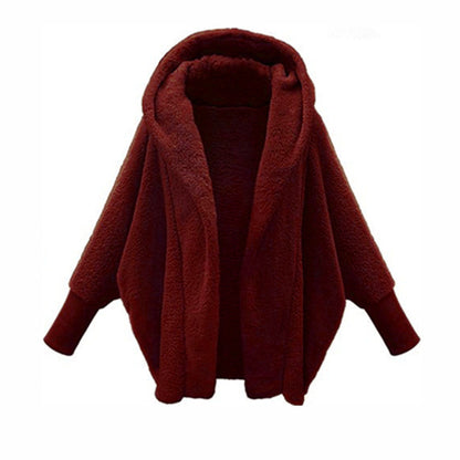 Women's Oversized Fuzzy Hooded Cardigan Plus Size