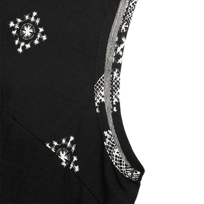 Boho Two Piece Set Women Sleeveless Top Wide Leg Pants Tribal Print