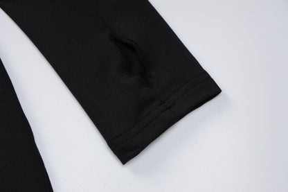 Zip Front Bodycon Jumpsuit Long Sleeve High Waist Yoga