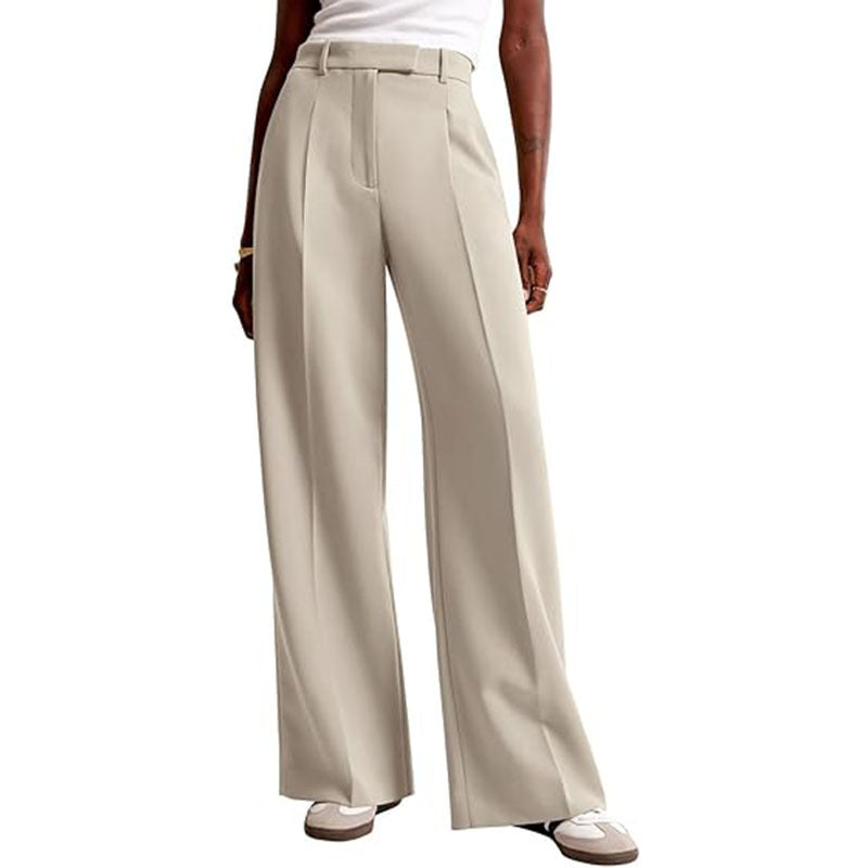 Women's High-Waisted Wide-Leg Pants – Elegant Business Trousers