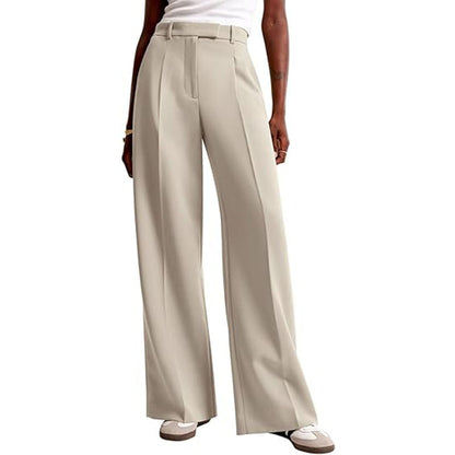 Women's High-Waisted Wide-Leg Pants – Elegant Business Trousers