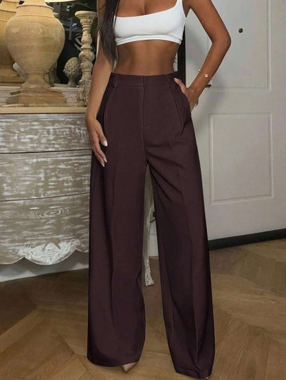 High Waisted Wide Leg Dress Pants Casual Work Trousers