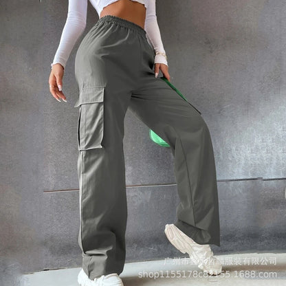 Women's High Waist Wide Leg Cargo Pants Loose Fit Trousers