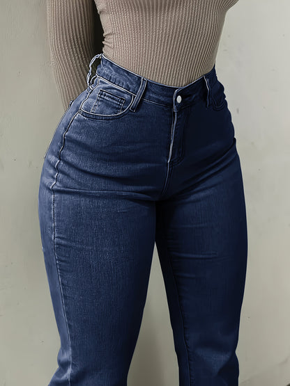 Light Blue High Waist Stretch Flare Jeans