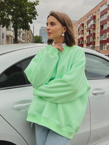 Women's Oversized Fleece Crewneck Sweatshirt