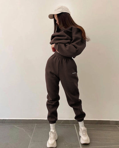 Women's Embroidered Sweatsuit Jogger Two Piece Set