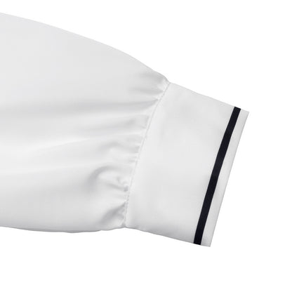 Contrast Trim Tie Neck Peplum Button Down Blouse