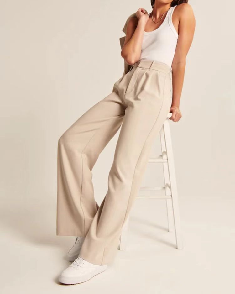 Women's High Waisted Wide Leg Dress Pants with Pockets