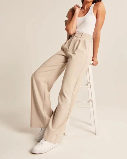 Women's High Waisted Wide Leg Dress Pants with Pockets