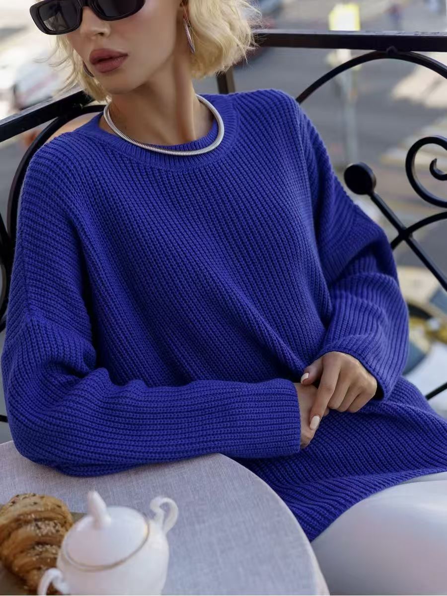 Women's Oversized Crewneck Chunky Knit Pullover Sweater