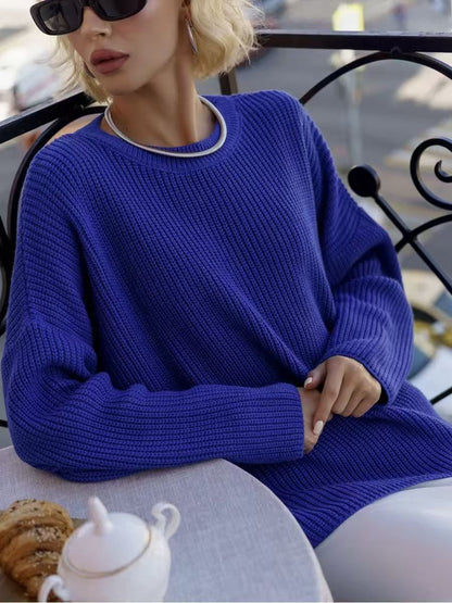 Women's Oversized Crewneck Chunky Knit Pullover Sweater