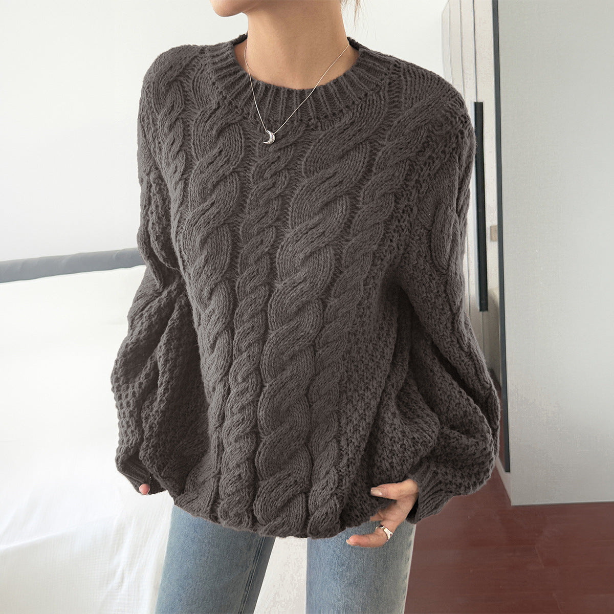 Chunky Cable Knit Oversized Sweater Women
