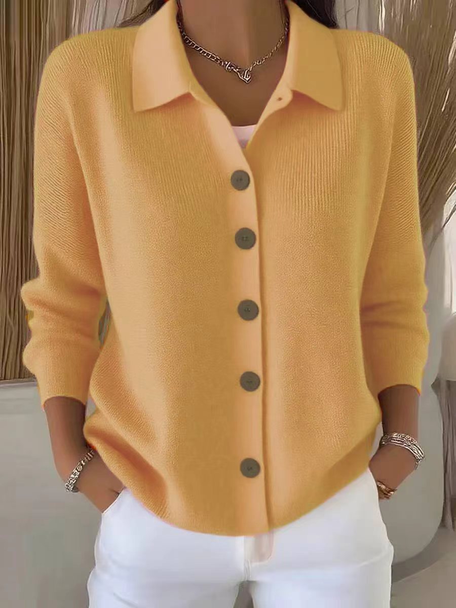 Women's Collared Button Down Knit Cardigan Sweater
