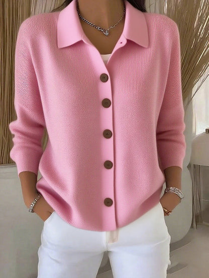 Women's Collared Button Down Knit Cardigan Sweater