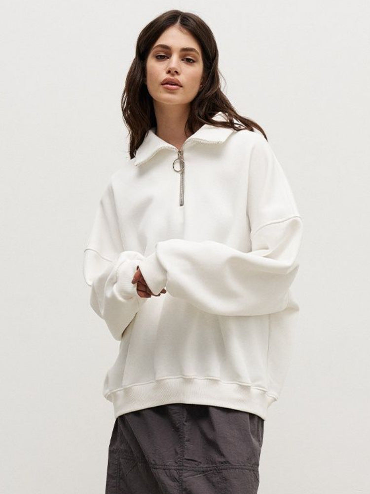 Oversized Quarter Zip Sweatshirt Women Casual Loose Fit
