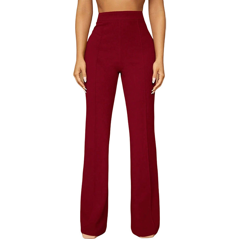 High Waist Straight Leg Pants | Women's Work Trousers