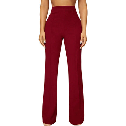 High Waist Straight Leg Pants | Women's Work Trousers