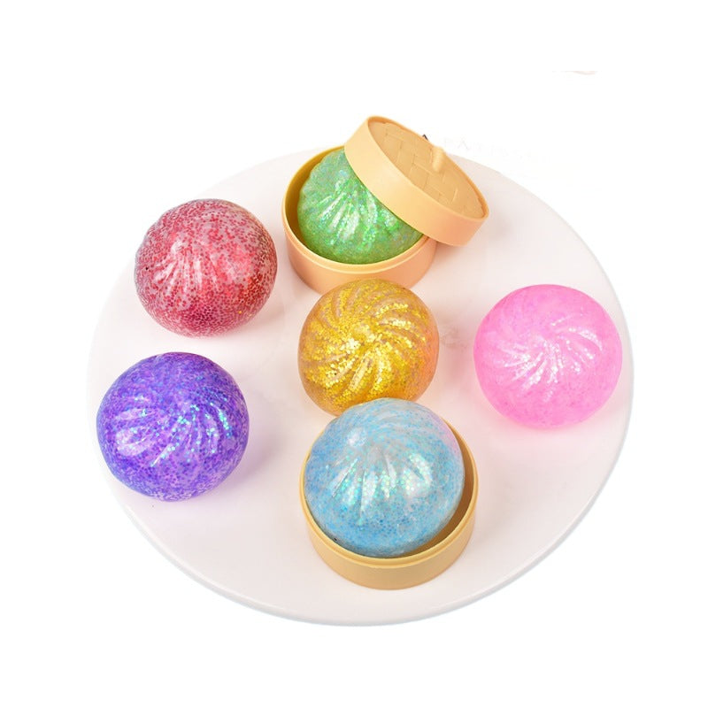 Glitter Dumpling Squishy Stress Ball Sensory Fidget Toy