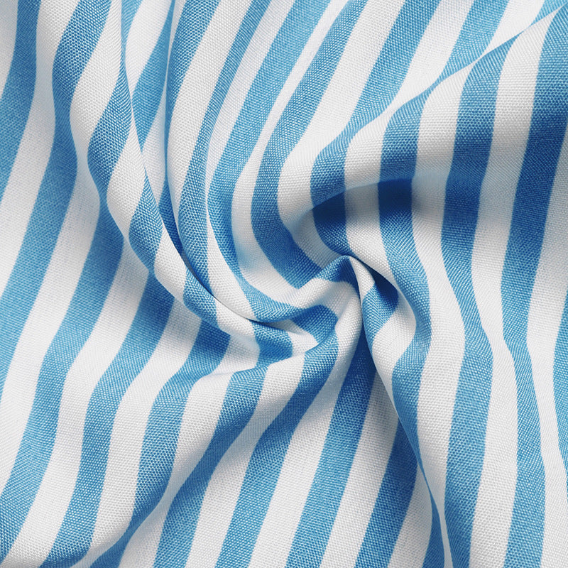 Blue Striped Maxi Dress V-Neck Sleeveless Tiered Summer