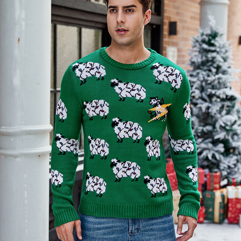Men's Alpaca Knit Sweater Christmas Casual Pullover