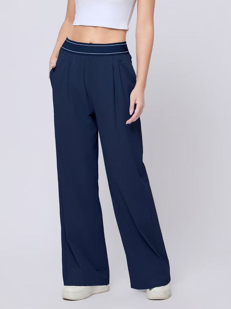 High Waisted Wide Leg Yoga Pants Quick Dry Elastic Waist