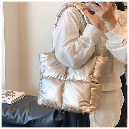 Light Down Cotton Padded Shoulder Padding Tote Bag